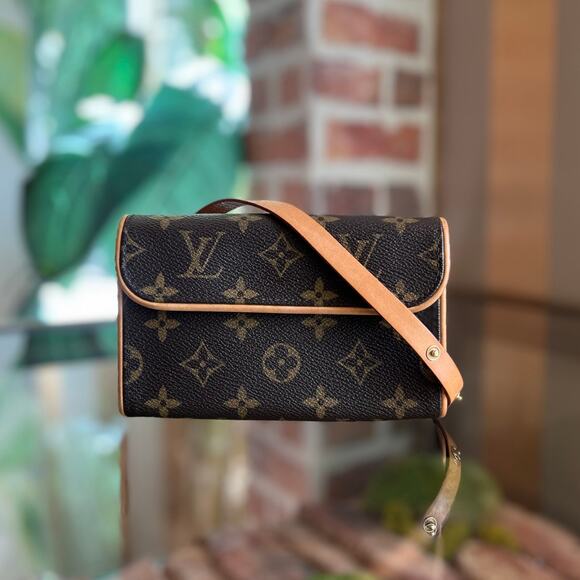 LOUIS VUITTON Florentine Brown Monogram Canvas Belt Bag SZXS - Picture 1 of 16
